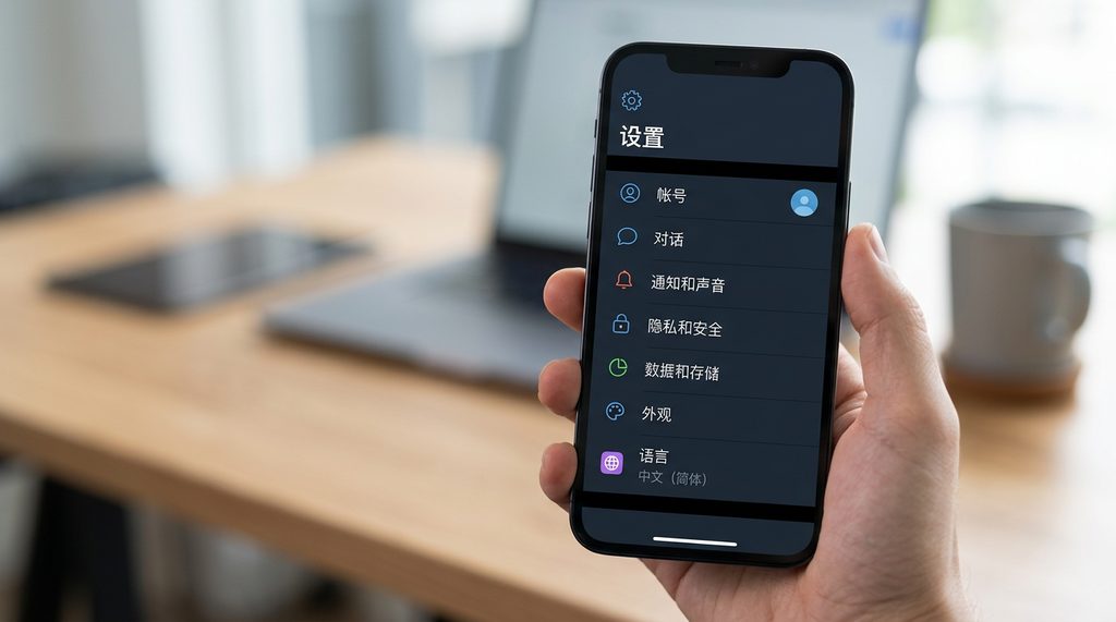 用户手机界面切换成功后，显示中文菜单和设置选项的清晰截图