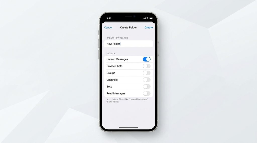 手机屏幕截图,展示纸飞机文件夹设置界面,上方有清晰的标签分类,界面简洁明了