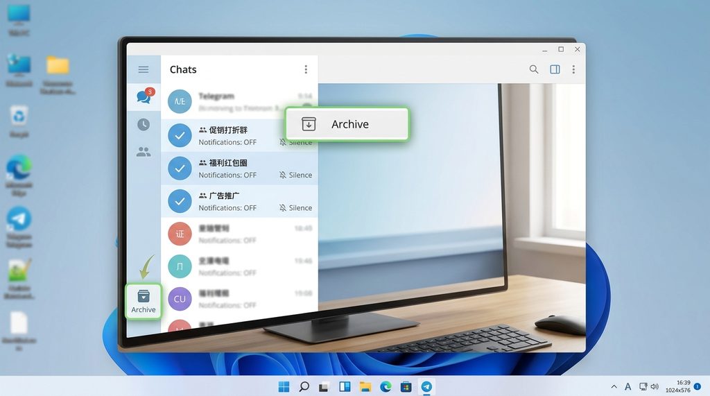 电脑桌面端纸飞机客户端,显示批量选中聊天记录并进行右键归档的操作界面